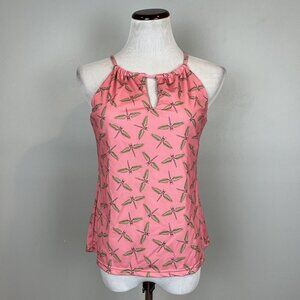 Haley & the Hound Pink Dragonfly Sleeveless Blouse Size Small NWT